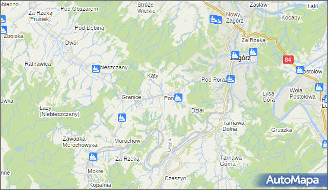 mapa Poraż, Poraż na mapie Targeo