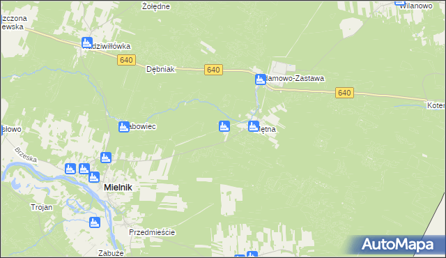 mapa Poręby gmina Mielnik, Poręby gmina Mielnik na mapie Targeo