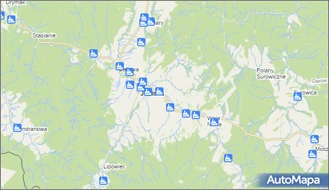 mapa Posada Jaśliska, Posada Jaśliska na mapie Targeo