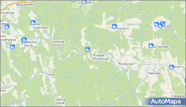 mapa Posada Rybotycka, Posada Rybotycka na mapie Targeo