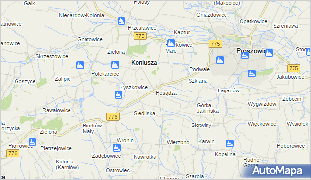 mapa Posądza, Posądza na mapie Targeo