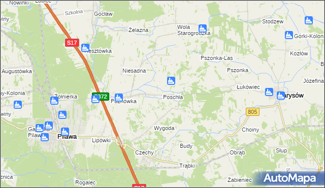 mapa Poschła, Poschła na mapie Targeo
