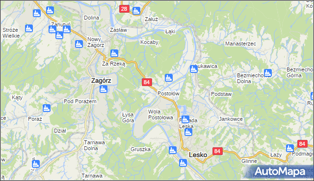 mapa Postołów, Postołów na mapie Targeo