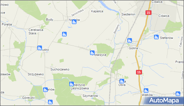 mapa Potarzyca gmina Jarocin, Potarzyca gmina Jarocin na mapie Targeo