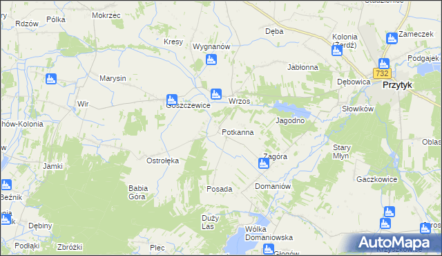 mapa Potkanna, Potkanna na mapie Targeo