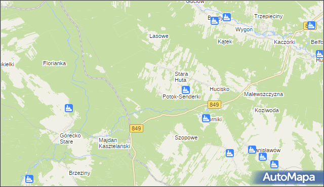 mapa Potok-Senderki, Potok-Senderki na mapie Targeo