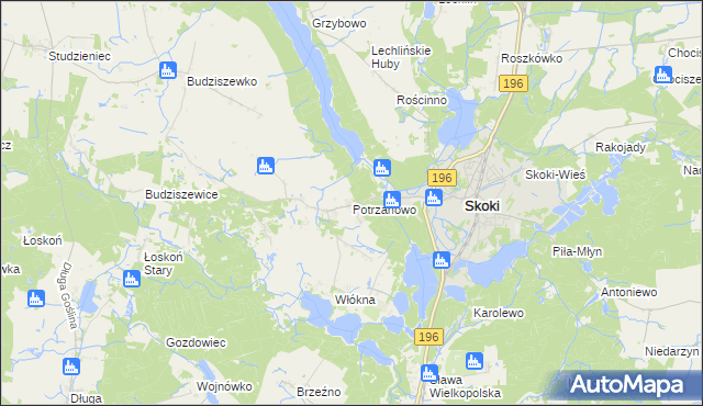 mapa Potrzanowo, Potrzanowo na mapie Targeo