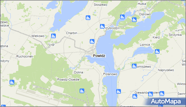 mapa Powidz powiat słupecki, Powidz powiat słupecki na mapie Targeo