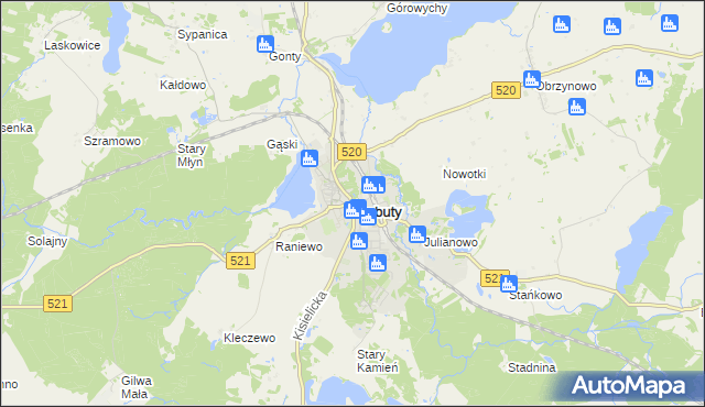 mapa Prabuty powiat kwidzyński, Prabuty powiat kwidzyński na mapie Targeo