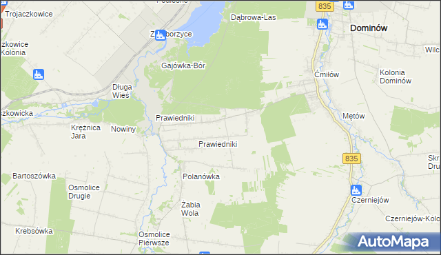 mapa Prawiedniki-Kolonia, Prawiedniki-Kolonia na mapie Targeo