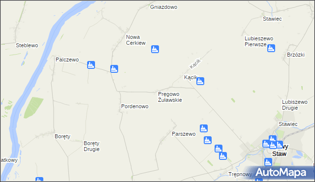 mapa Pręgowo Żuławskie, Pręgowo Żuławskie na mapie Targeo