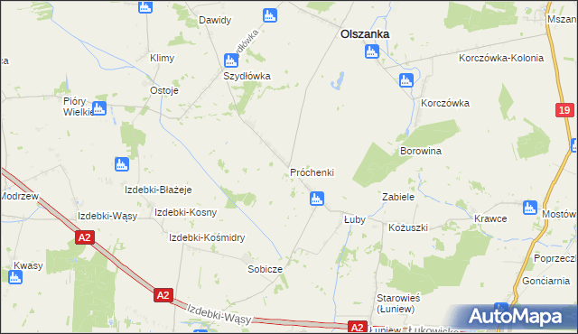 mapa Próchenki, Próchenki na mapie Targeo