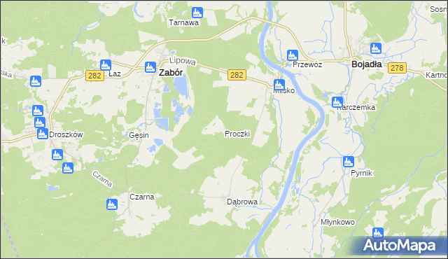 mapa Proczki, Proczki na mapie Targeo