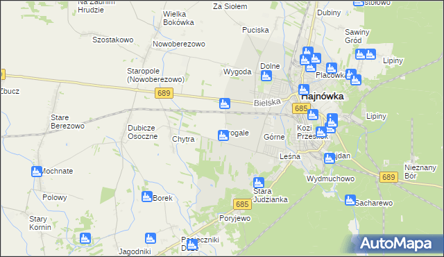 mapa Progale, Progale na mapie Targeo