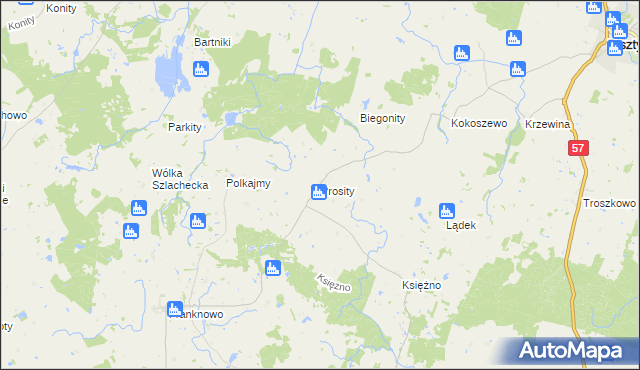 mapa Prosity, Prosity na mapie Targeo