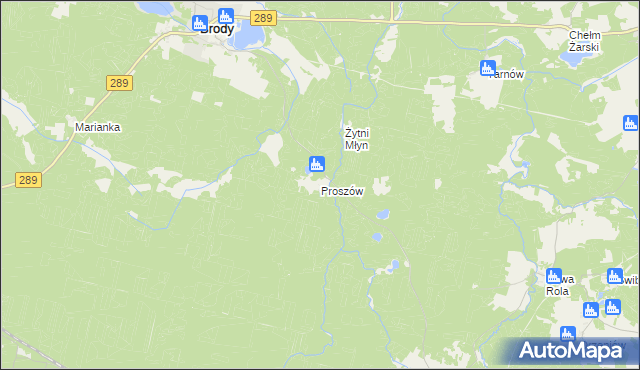 mapa Proszów gmina Brody, Proszów gmina Brody na mapie Targeo