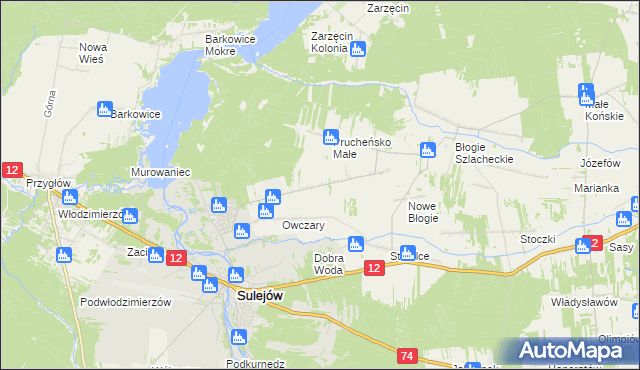 mapa Prucheńsko Duże, Prucheńsko Duże na mapie Targeo