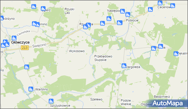 mapa Przebędowo Słupskie, Przebędowo Słupskie na mapie Targeo