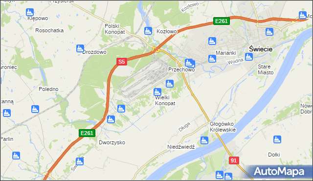 mapa Przechówko, Przechówko na mapie Targeo