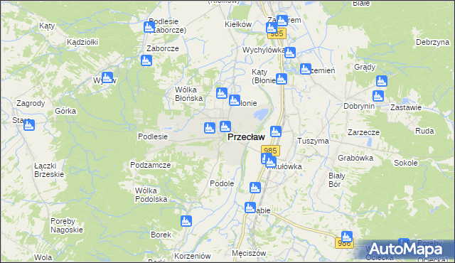 mapa Przecław powiat mielecki, Przecław powiat mielecki na mapie Targeo