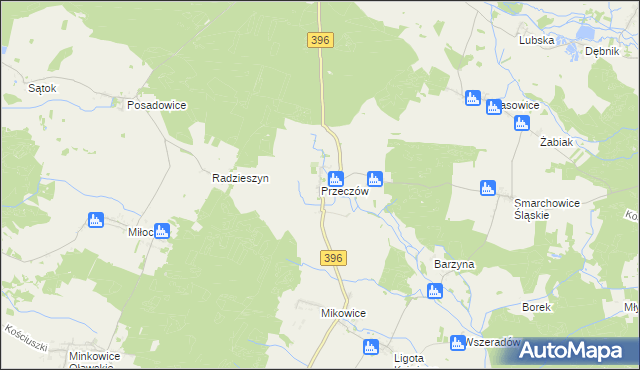 mapa Przeczów gmina Namysłów, Przeczów gmina Namysłów na mapie Targeo