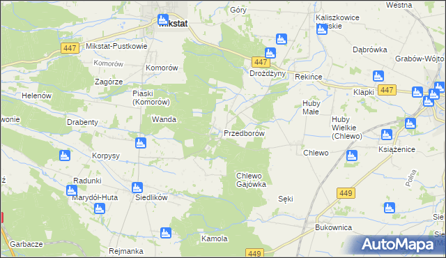 mapa Przedborów, Przedborów na mapie Targeo