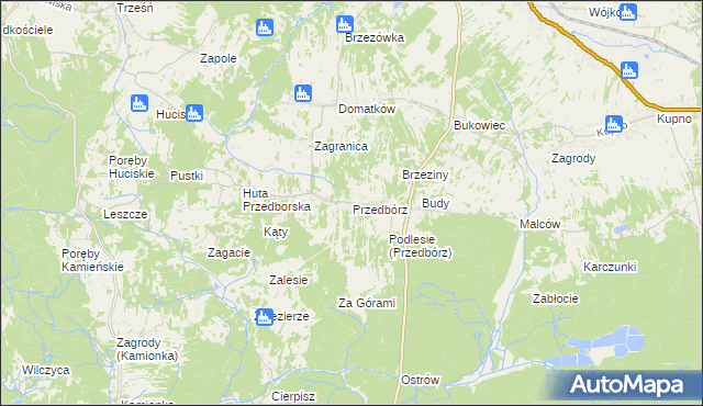 mapa Przedbórz gmina Kolbuszowa, Przedbórz gmina Kolbuszowa na mapie Targeo