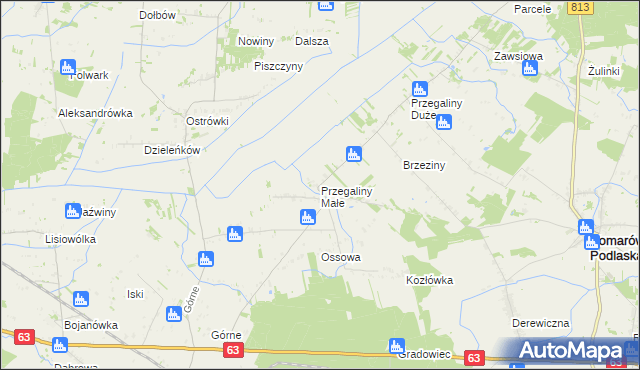 mapa Przegaliny Małe, Przegaliny Małe na mapie Targeo