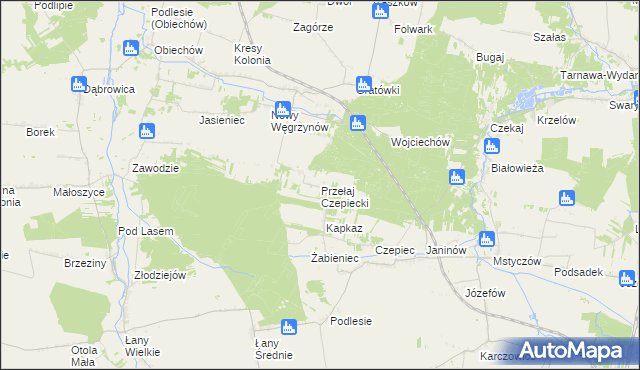 mapa Przełaj Czepiecki, Przełaj Czepiecki na mapie Targeo