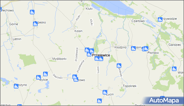 mapa Przelewice powiat pyrzycki, Przelewice powiat pyrzycki na mapie Targeo