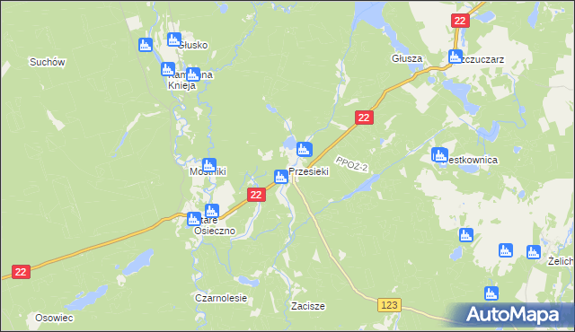 mapa Przesieki, Przesieki na mapie Targeo