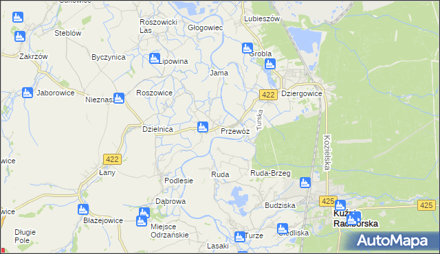 mapa Przewóz gmina Cisek, Przewóz gmina Cisek na mapie Targeo