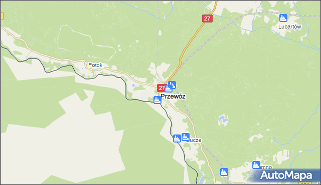 mapa Przewóz powiat żarski, Przewóz powiat żarski na mapie Targeo