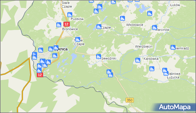 mapa Przewoźniki, Przewoźniki na mapie Targeo