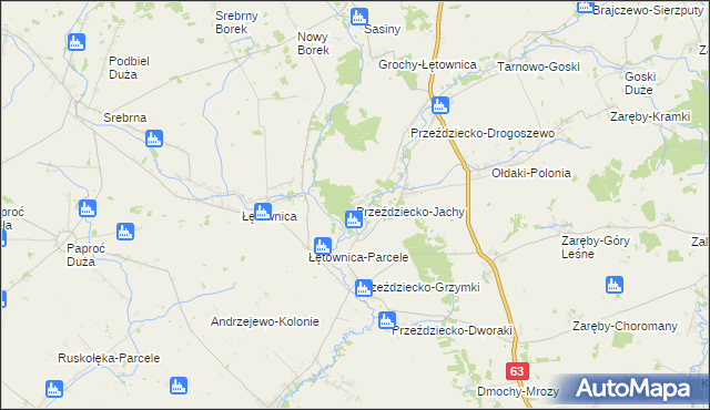 mapa Przeździecko-Jachy, Przeździecko-Jachy na mapie Targeo