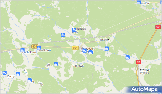 mapa Przeździęk Wielki, Przeździęk Wielki na mapie Targeo