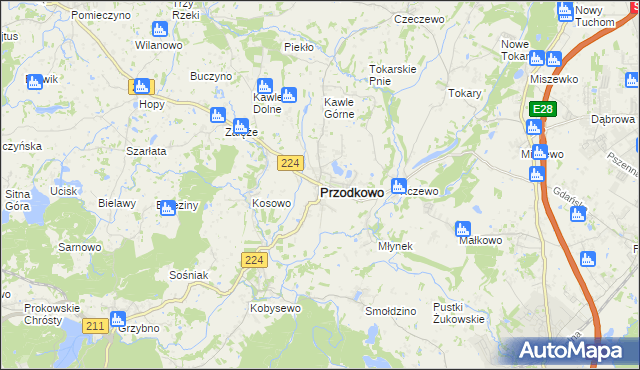 mapa Przodkowo, Przodkowo na mapie Targeo