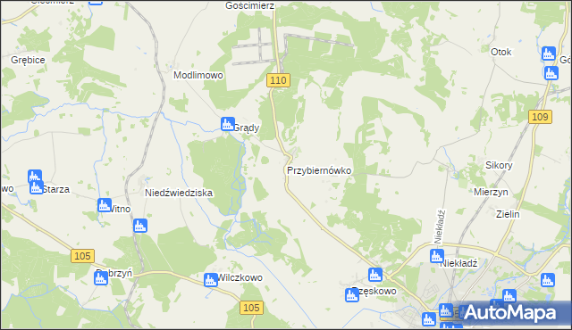 mapa Przybiernówko, Przybiernówko na mapie Targeo