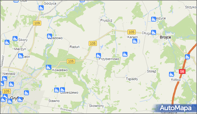 mapa Przybiernowo, Przybiernowo na mapie Targeo