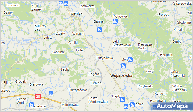 mapa Przybówka, Przybówka na mapie Targeo