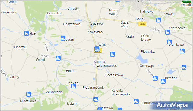 mapa Przybranowo, Przybranowo na mapie Targeo