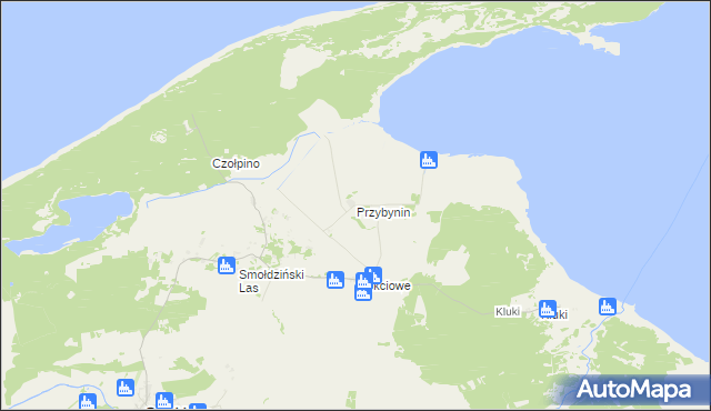 mapa Przybynin, Przybynin na mapie Targeo