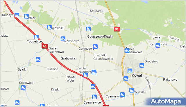 mapa Przydatki Gołaszewskie, Przydatki Gołaszewskie na mapie Targeo