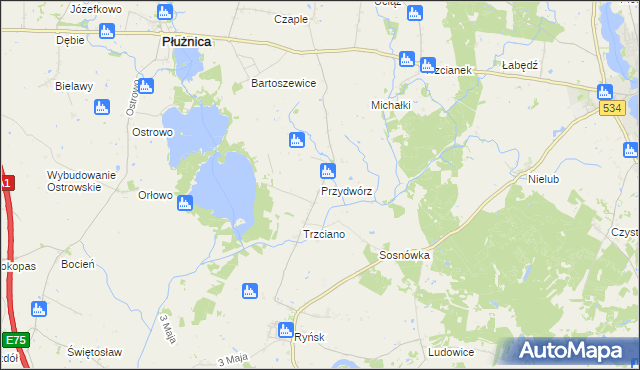 mapa Przydwórz, Przydwórz na mapie Targeo