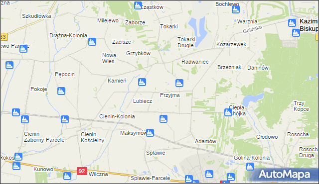 mapa Przyjma gmina Golina, Przyjma gmina Golina na mapie Targeo