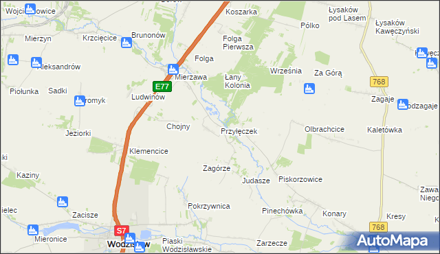 mapa Przyłęczek, Przyłęczek na mapie Targeo