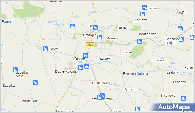 mapa Przysiek gmina Dobre, Przysiek gmina Dobre na mapie Targeo