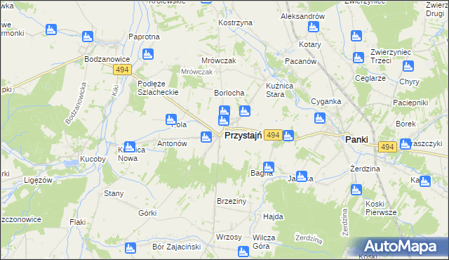 mapa Przystajń, Przystajń na mapie Targeo