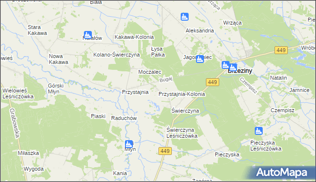 mapa Przystajnia-Kolonia, Przystajnia-Kolonia na mapie Targeo