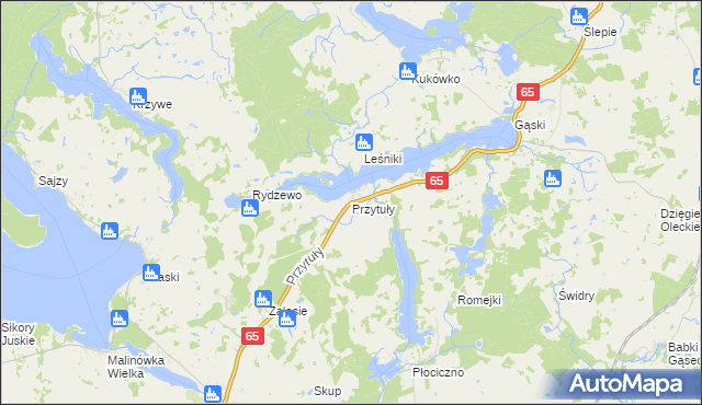 mapa Przytuły gmina Ełk, Przytuły gmina Ełk na mapie Targeo